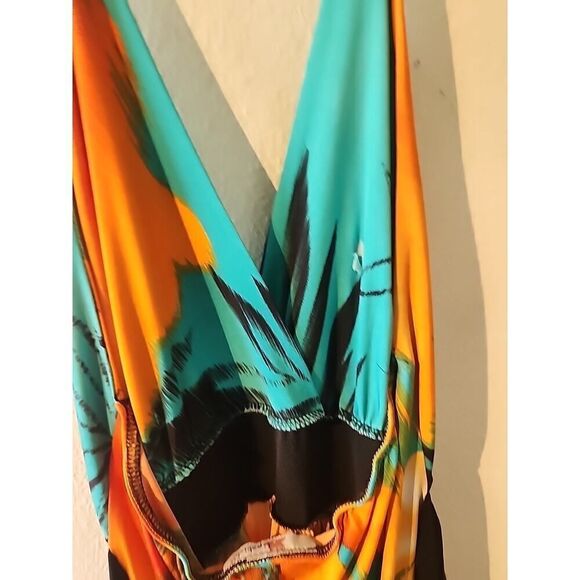 Vintage Y2K Lipstick Floral Halter Dress Medium 90’s Tropical Summer Small - Picture 5 of 6